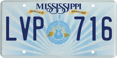 MS license plate LVP716