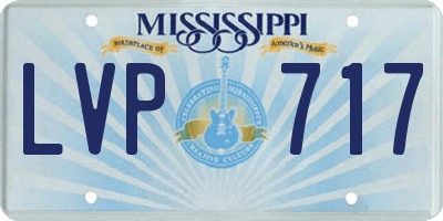 MS license plate LVP717