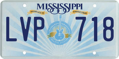MS license plate LVP718