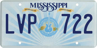 MS license plate LVP722