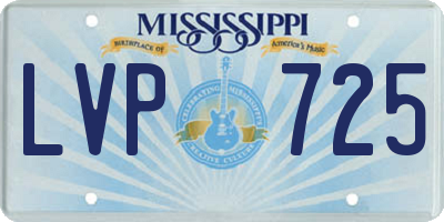 MS license plate LVP725