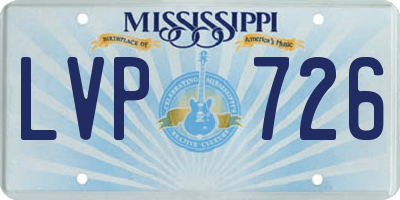 MS license plate LVP726
