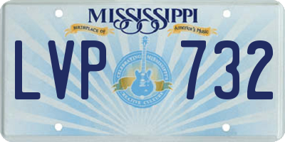MS license plate LVP732