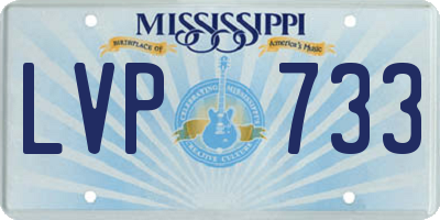MS license plate LVP733
