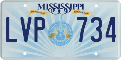 MS license plate LVP734