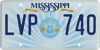 MS license plate LVP740
