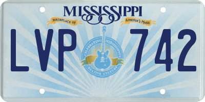 MS license plate LVP742