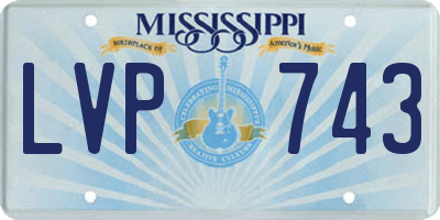 MS license plate LVP743