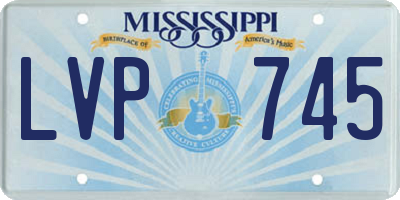 MS license plate LVP745