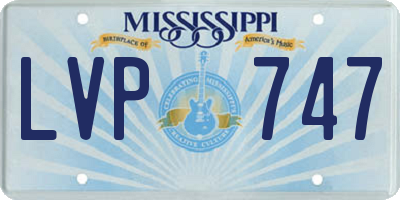 MS license plate LVP747