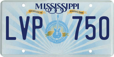 MS license plate LVP750