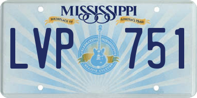 MS license plate LVP751