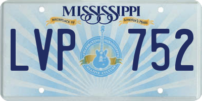 MS license plate LVP752