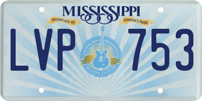 MS license plate LVP753