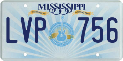 MS license plate LVP756