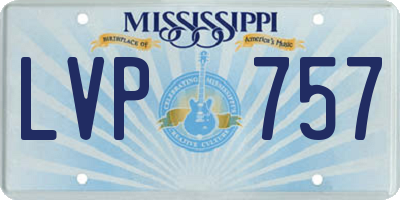 MS license plate LVP757