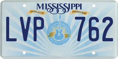 MS license plate LVP762
