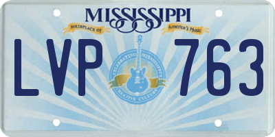 MS license plate LVP763