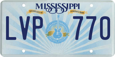 MS license plate LVP770