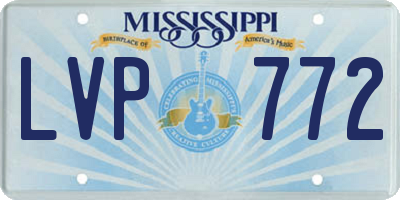 MS license plate LVP772