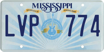MS license plate LVP774