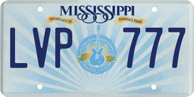 MS license plate LVP777