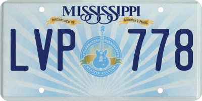 MS license plate LVP778
