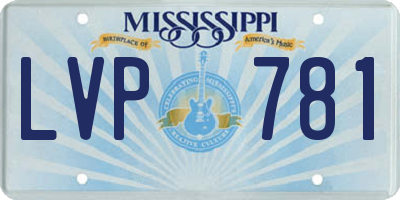 MS license plate LVP781