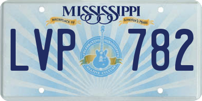 MS license plate LVP782
