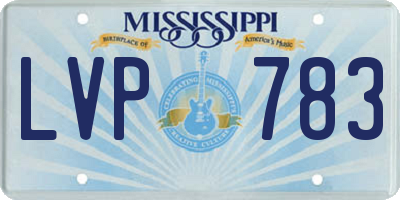 MS license plate LVP783
