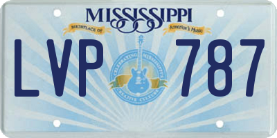 MS license plate LVP787