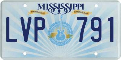 MS license plate LVP791