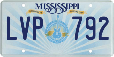 MS license plate LVP792