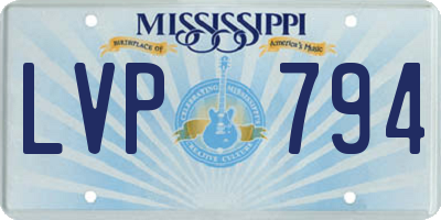 MS license plate LVP794