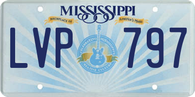 MS license plate LVP797