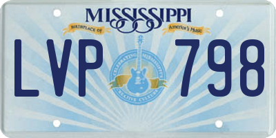 MS license plate LVP798
