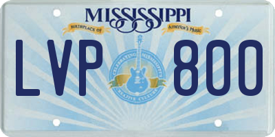 MS license plate LVP800