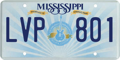 MS license plate LVP801