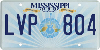 MS license plate LVP804