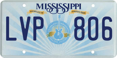 MS license plate LVP806