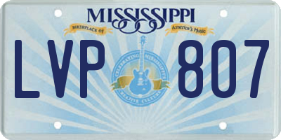 MS license plate LVP807