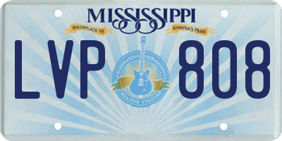 MS license plate LVP808
