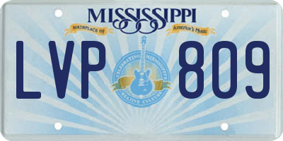 MS license plate LVP809