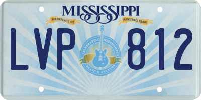 MS license plate LVP812