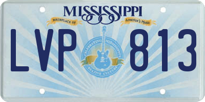 MS license plate LVP813