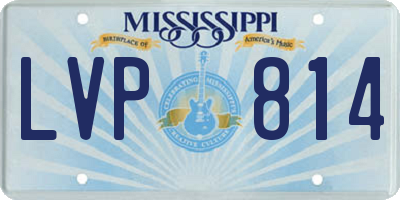 MS license plate LVP814