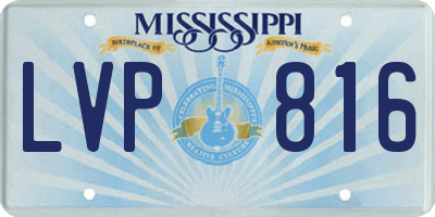 MS license plate LVP816