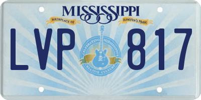 MS license plate LVP817