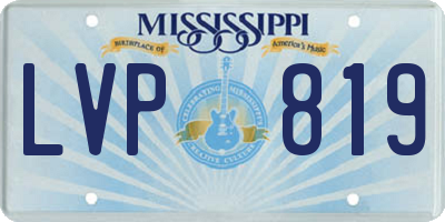MS license plate LVP819