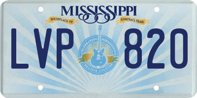 MS license plate LVP820